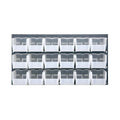 36"×19" Clear Louvered Panel Storage Bin Set