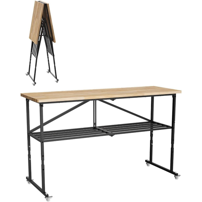 68.5" Natural Folding Workbench