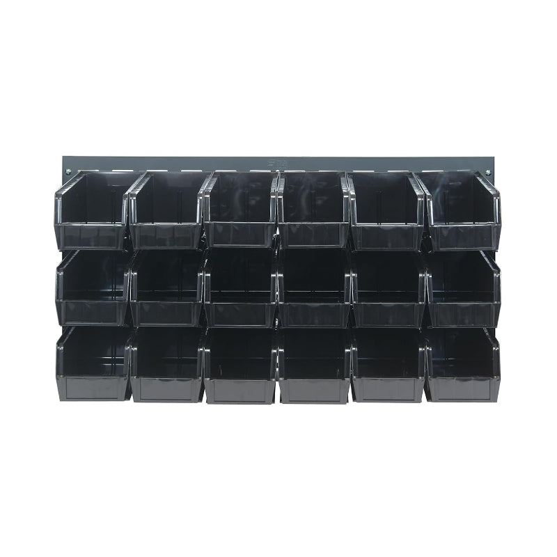 36"×19" Black Louvered Panel Storage Bin Set