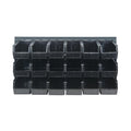 36"×19" Black Louvered Panel Storage Bin Set