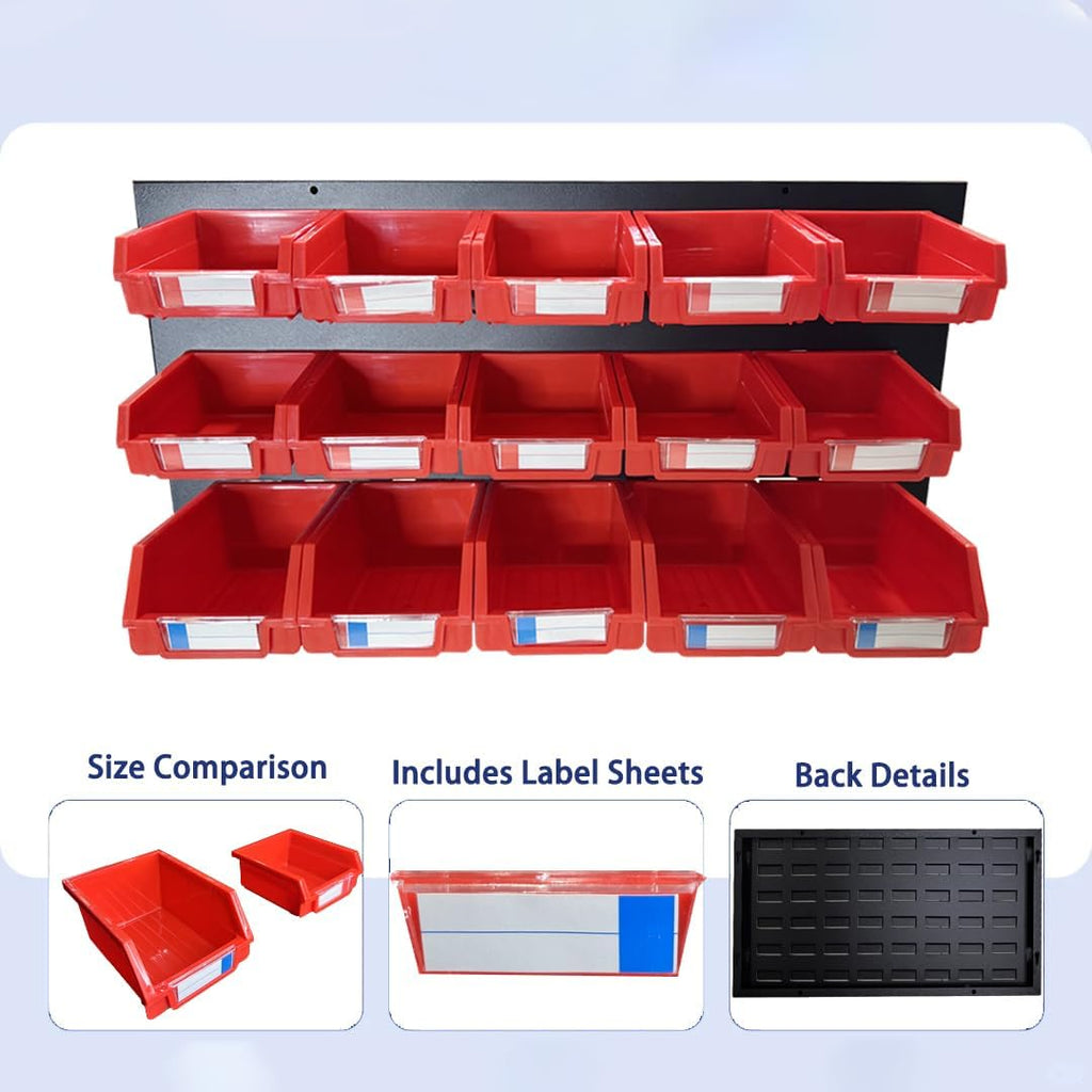 30‑Bin Wall‑Mounted Metal Storage Rack