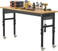 70" Adjustable Height Rolling Heavy‑Duty Workbench