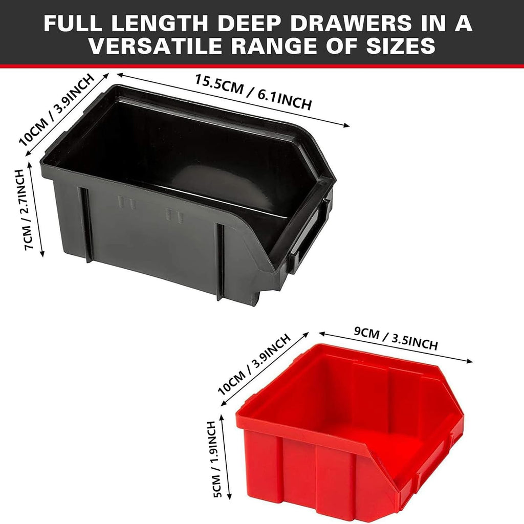 30‑Bin Wall‑Mounted Plastic Parts Storage Rack