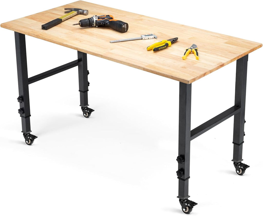 48" Adjustable Rolling Heavy‑Duty Workbench