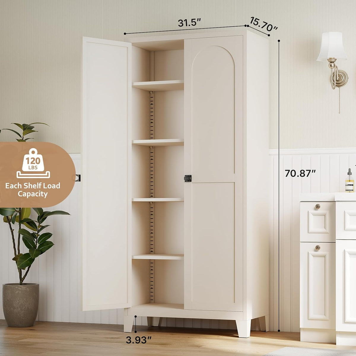 71" Black Metal Locking Storage Cabinet