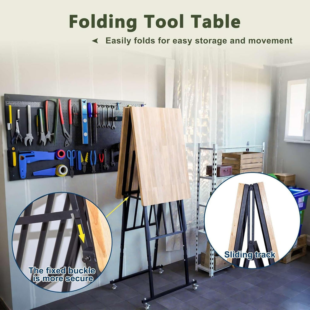 68.5" Natural Folding Workbench