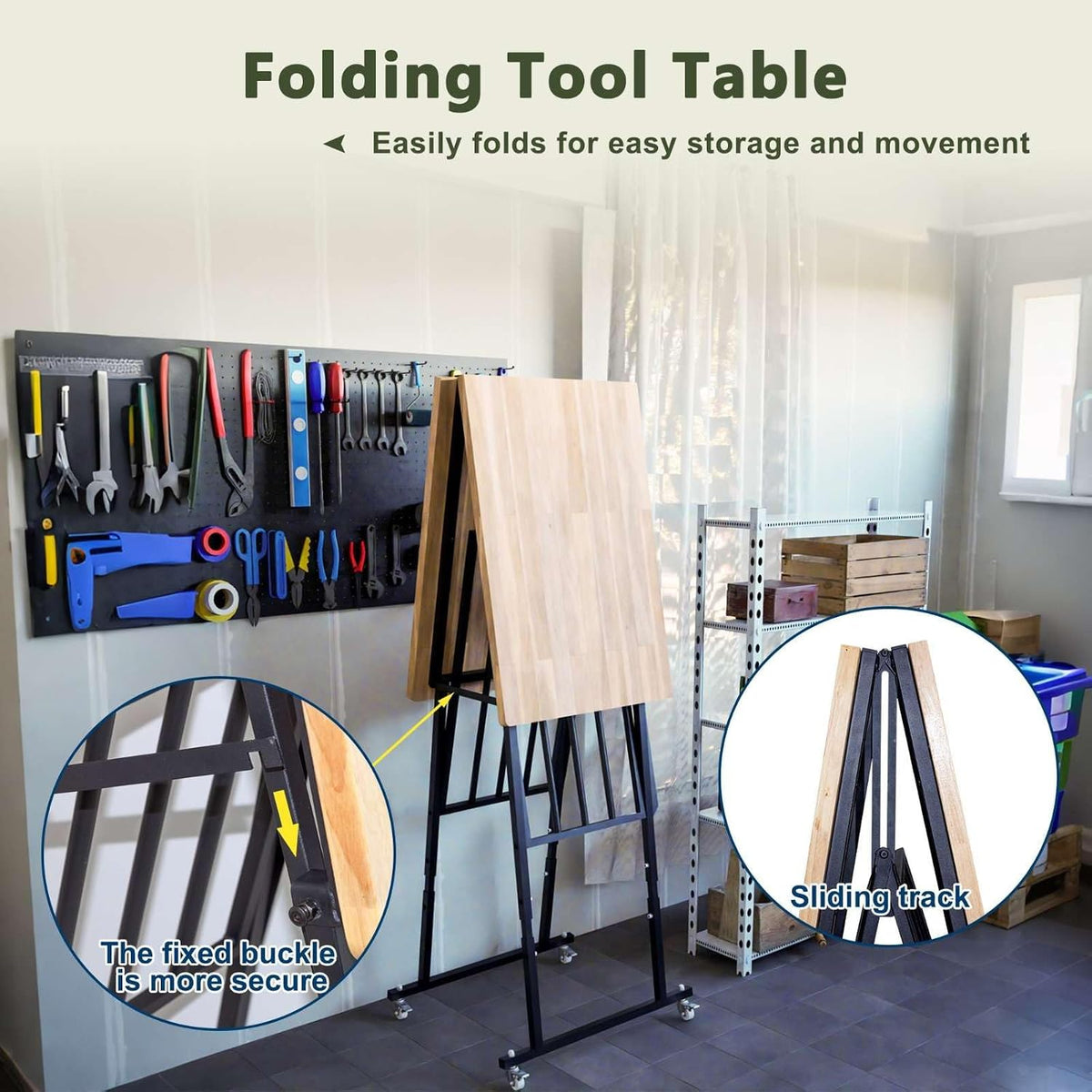 68.5" Natural Folding Workbench