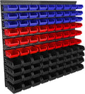 90PCS Wall‑Mounted Plastic Storage Bin Rack
