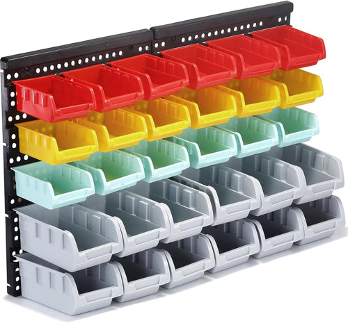 25.2"×16.2" Wall‑Mounted Garage Storage Bin Rack