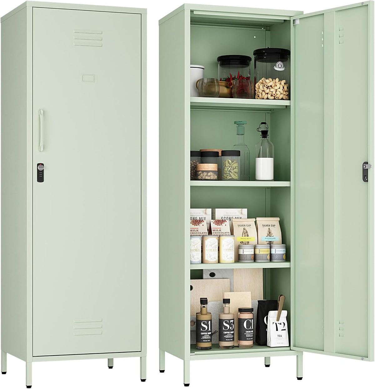 59.06'' Green Tall Metal Storage Cabinet