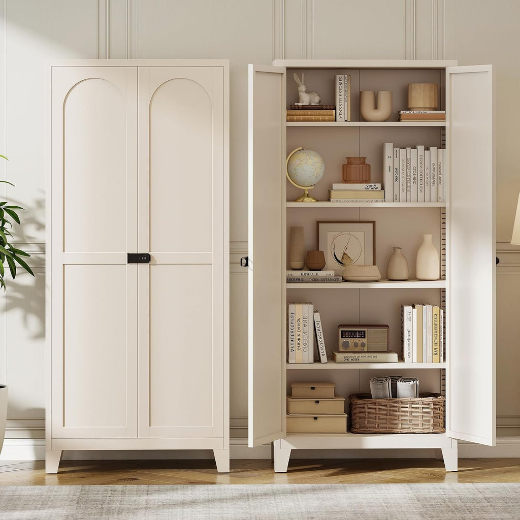 71" Black Metal Locking Storage Cabinet