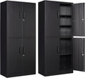 Black 4‑Door Metal Storage Cabinet