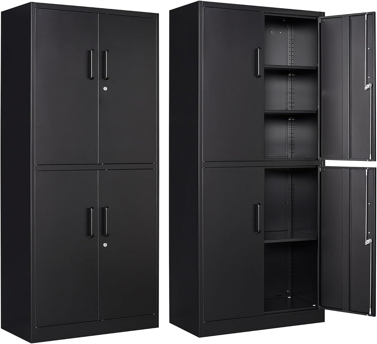 Black 4‑Door Metal Storage Cabinet