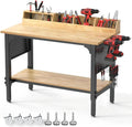 48" Rolling Height‑Adjustable Workbench