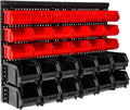 30‑Bin Wall‑Mounted Plastic Parts Storage Rack