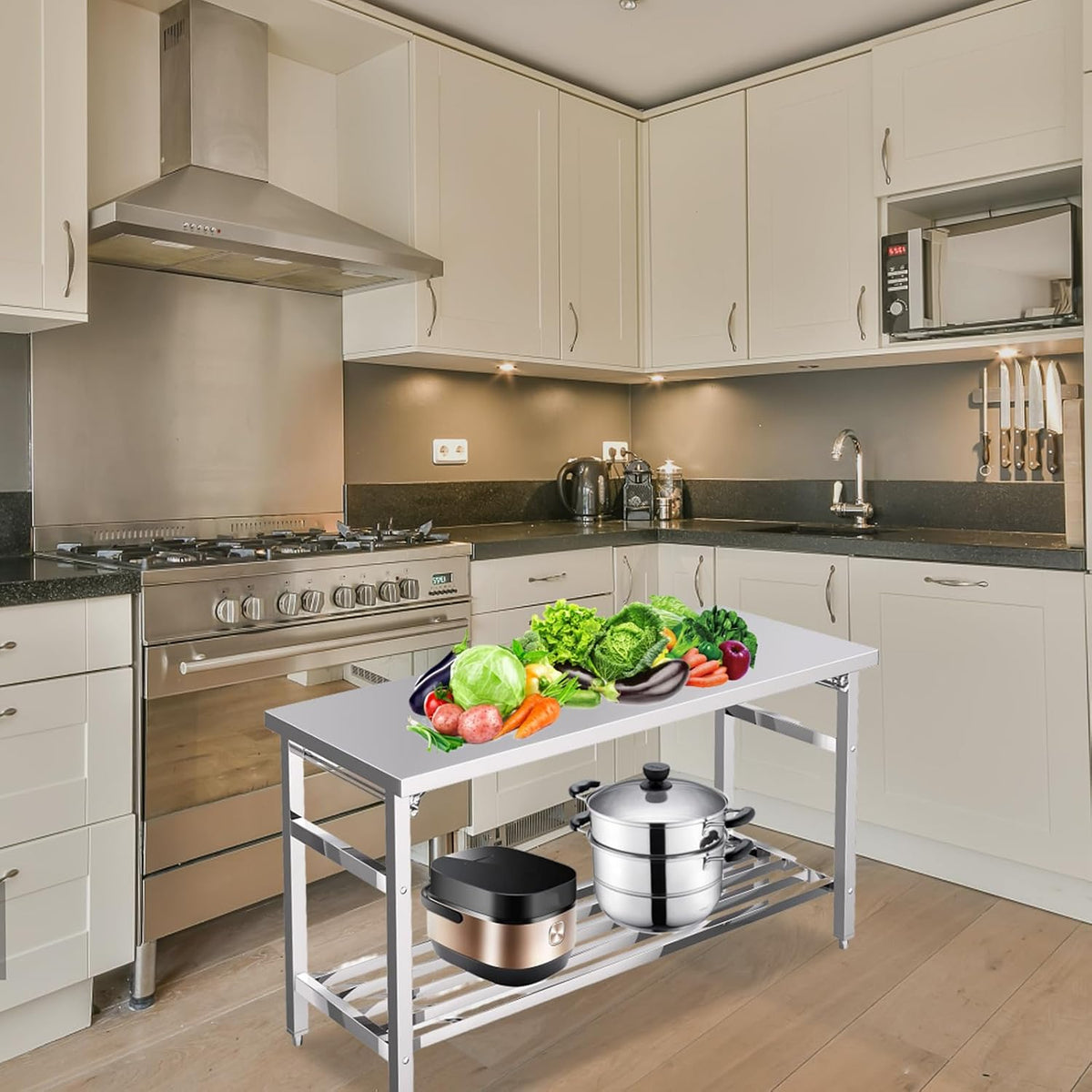 60×24 Inch Stainless Steel Folding Table