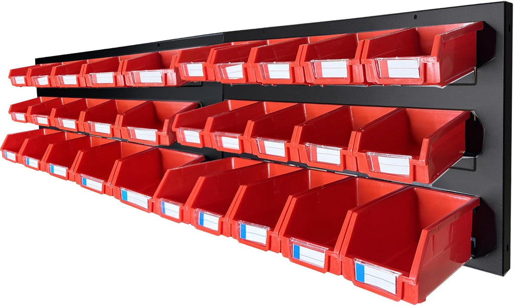 30‑Bin Wall‑Mounted Metal Storage Rack