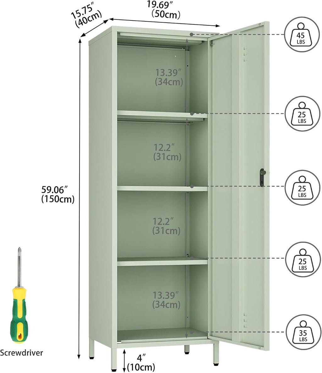 59.06'' Green Tall Metal Storage Cabinet