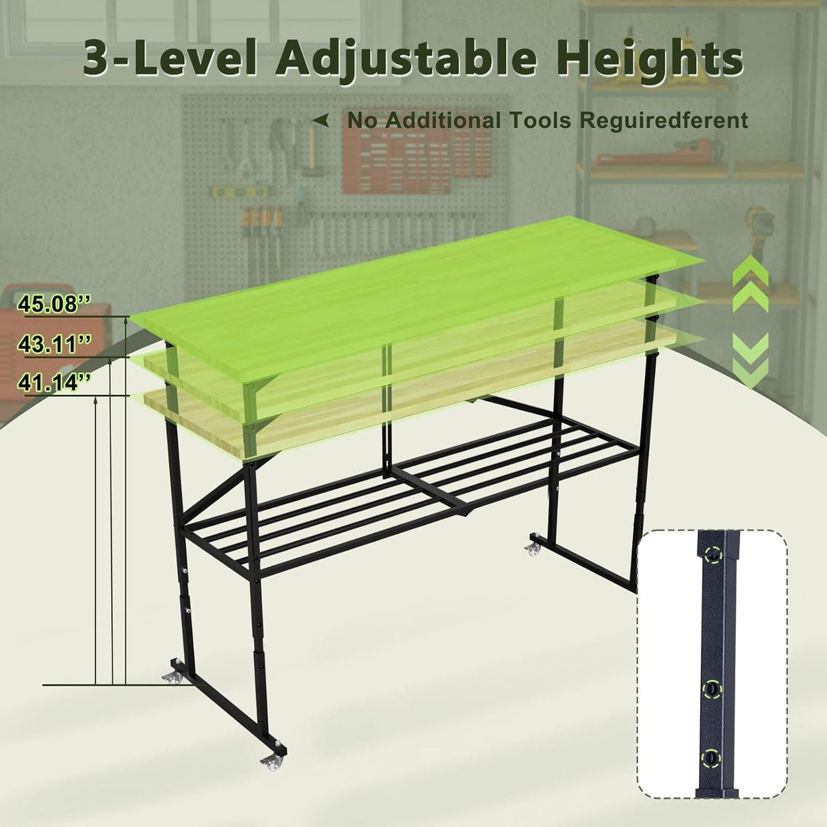 68.5" Natural Folding Workbench