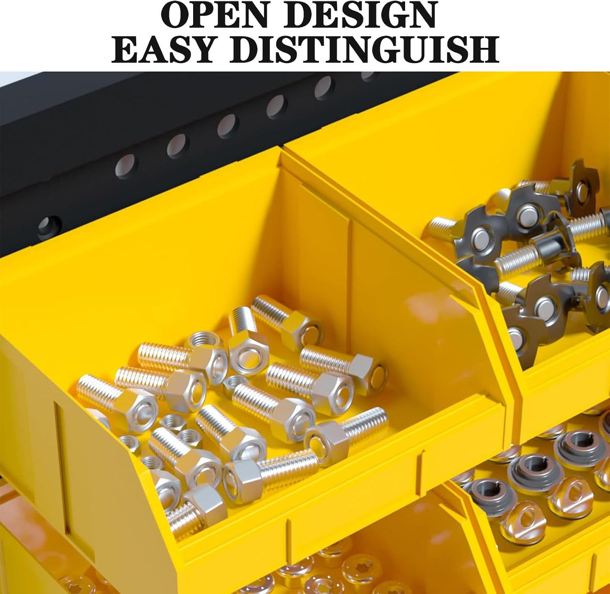 30‑Bin Wall‑Mounted Plastic Parts Storage Rack