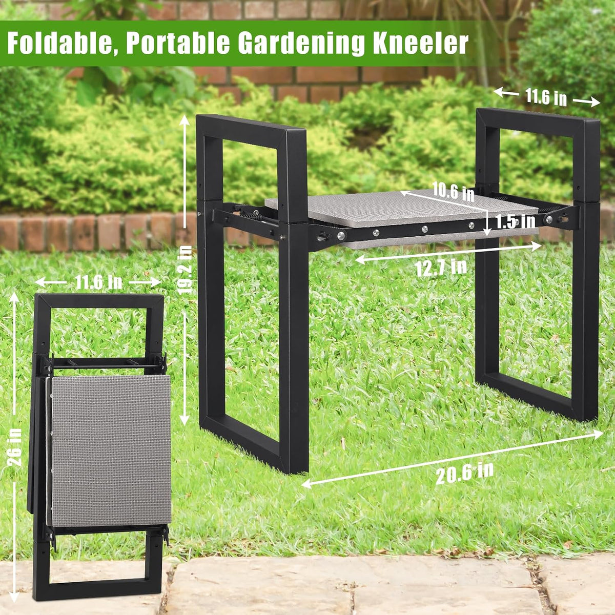 12.7" Wide Folding Garden Kneeler Seat