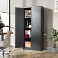 71" Black Metal Garage Storage Cabinet
