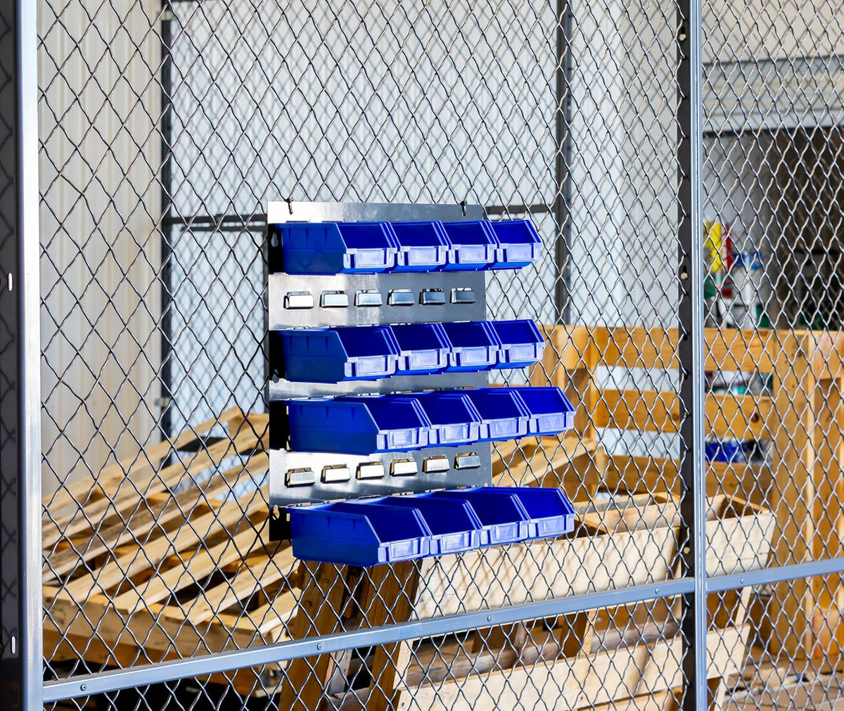 16‑Bin Wall‑Mounted Steel Storage Bin Set