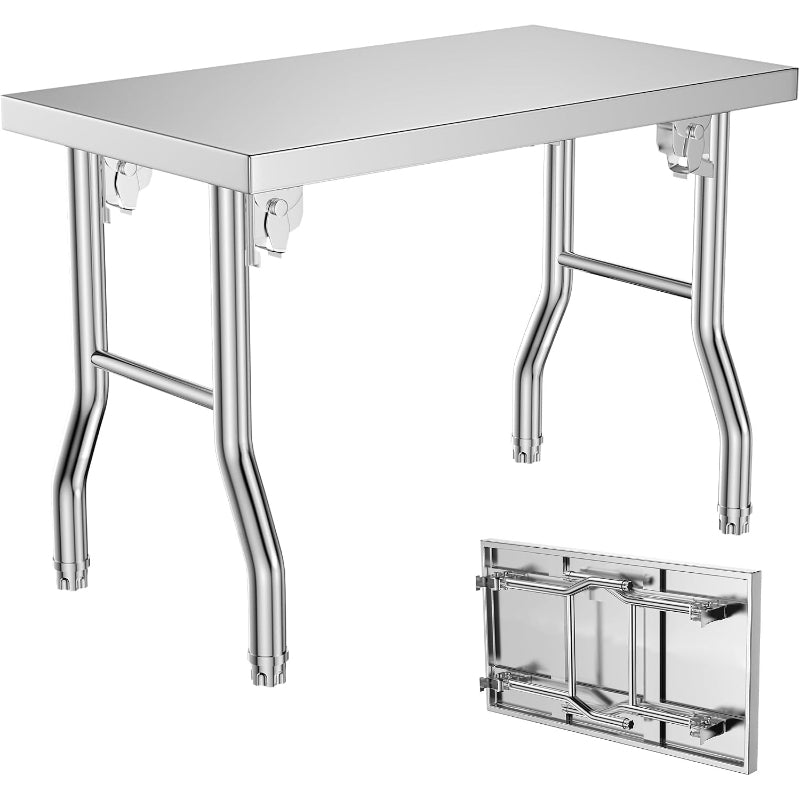 48×24 Inch Stainless Steel Folding Table